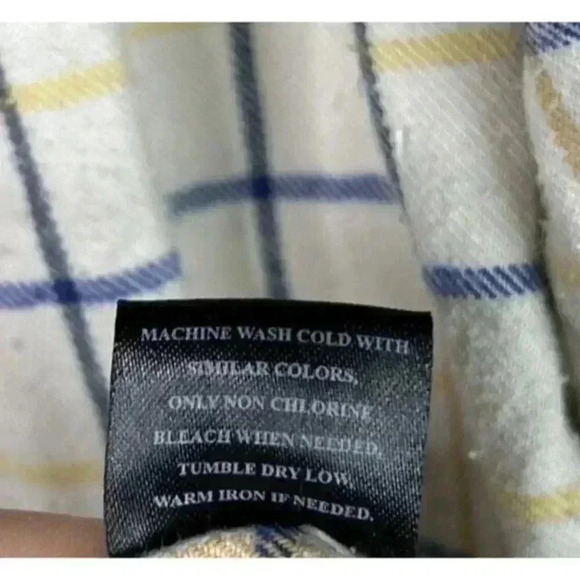 J. Peterman Shirt Flannel Plaid White Henley Long Sleeves Grandpa M - Picture 8 of 10